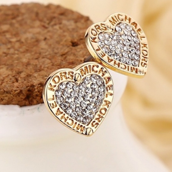🆕️ NEW Michael Kors Heart Shaped Gold Earrings - Picture 2 of 4